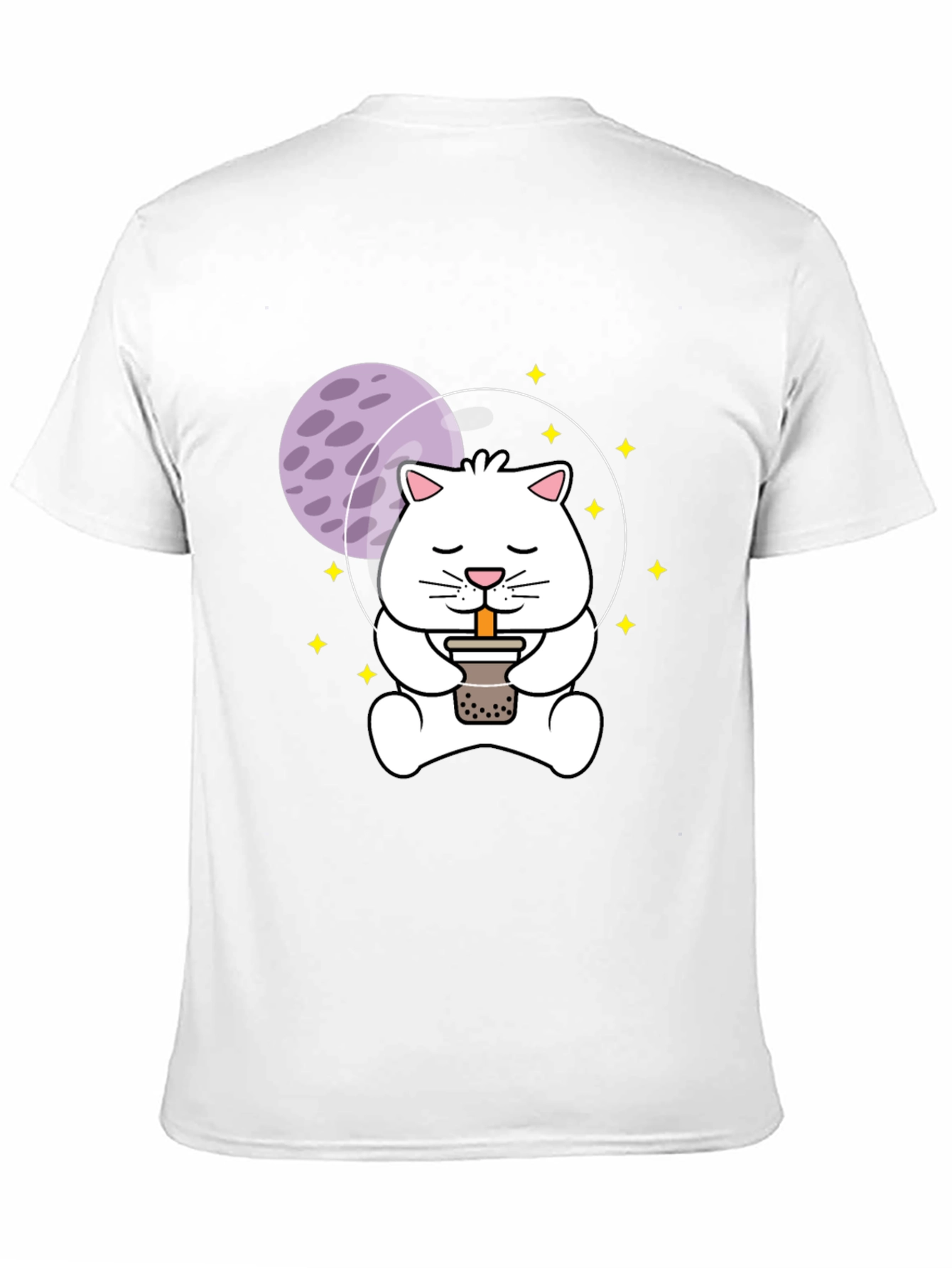 Astronaut Cat Boba Tea Graphic T-Shirt