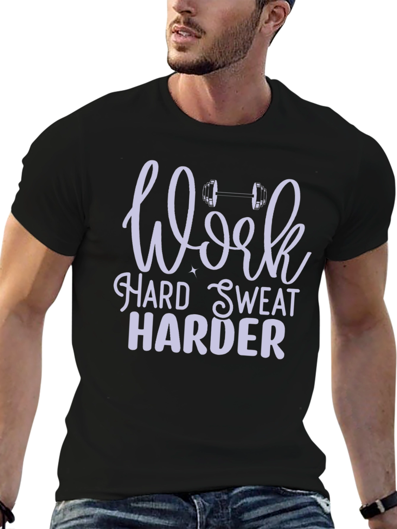 Work Harder Gym Motivation Black T-Shirt