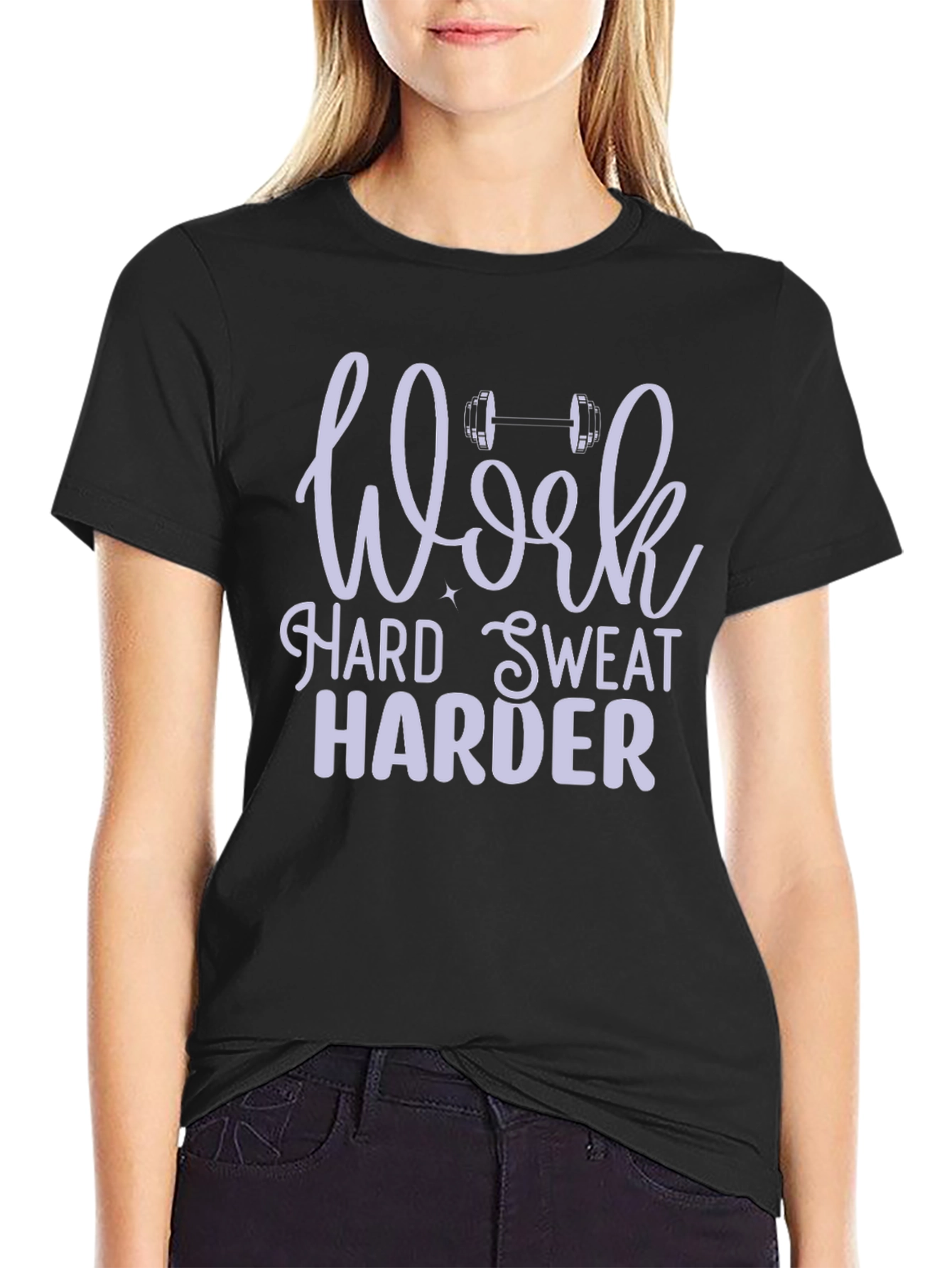 Work Harder Gym Motivation Black T-Shirt