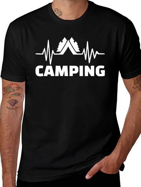 Camping Heartbeat T-Shirt - Outdoor Adventure Tee