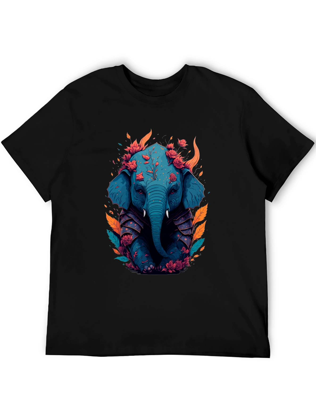 Floral Elephant Graphic Tee - Unique Art T-Shirt