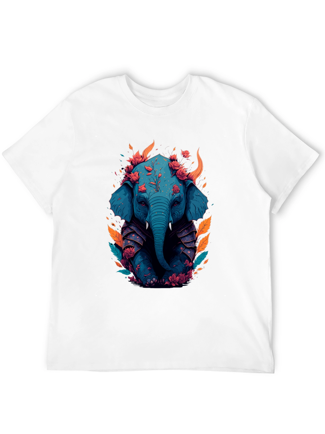 Floral Elephant Graphic Tee - Unique Art T-Shirt