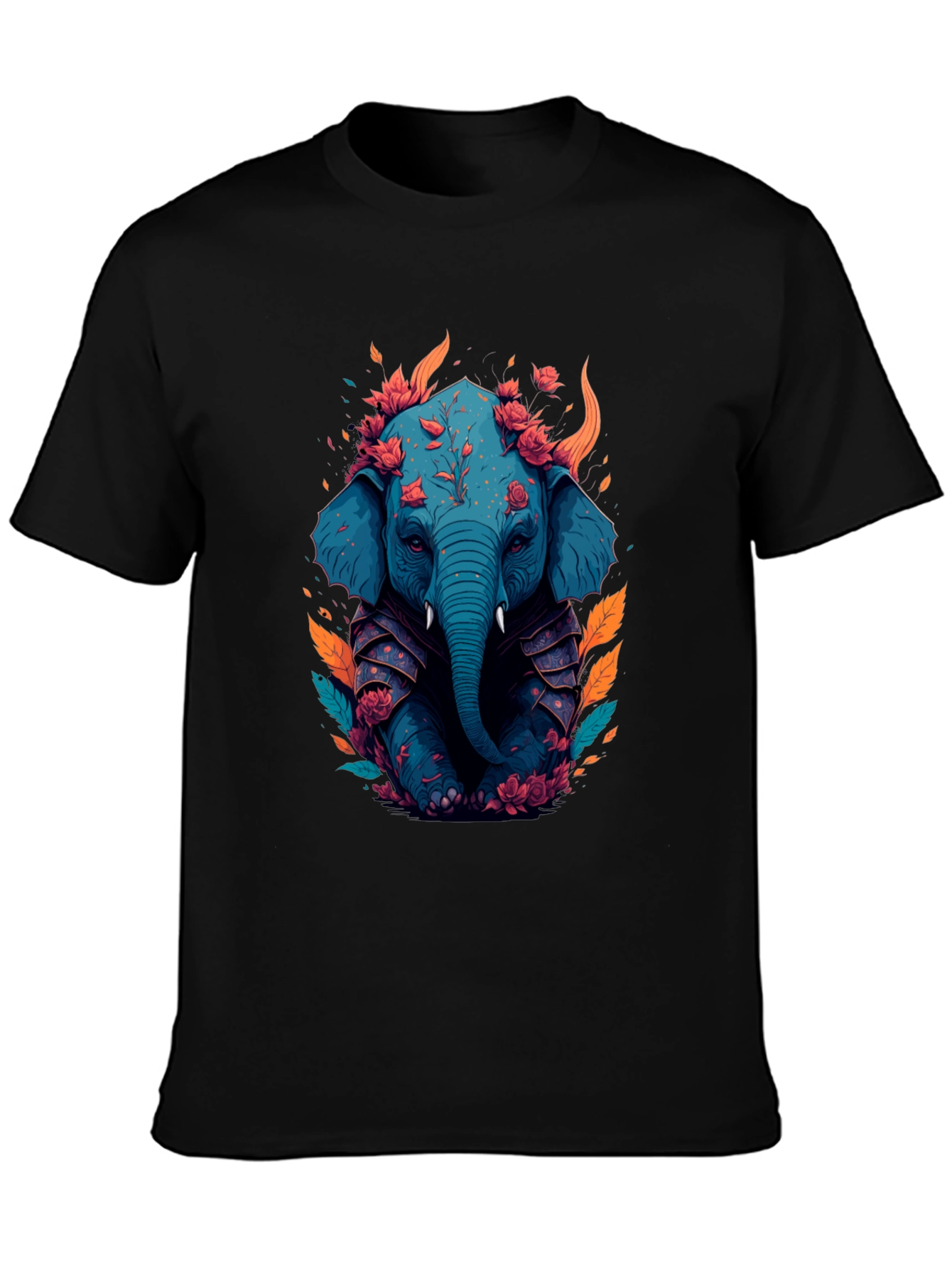 Floral Elephant Graphic Tee - Unique Art T-Shirt