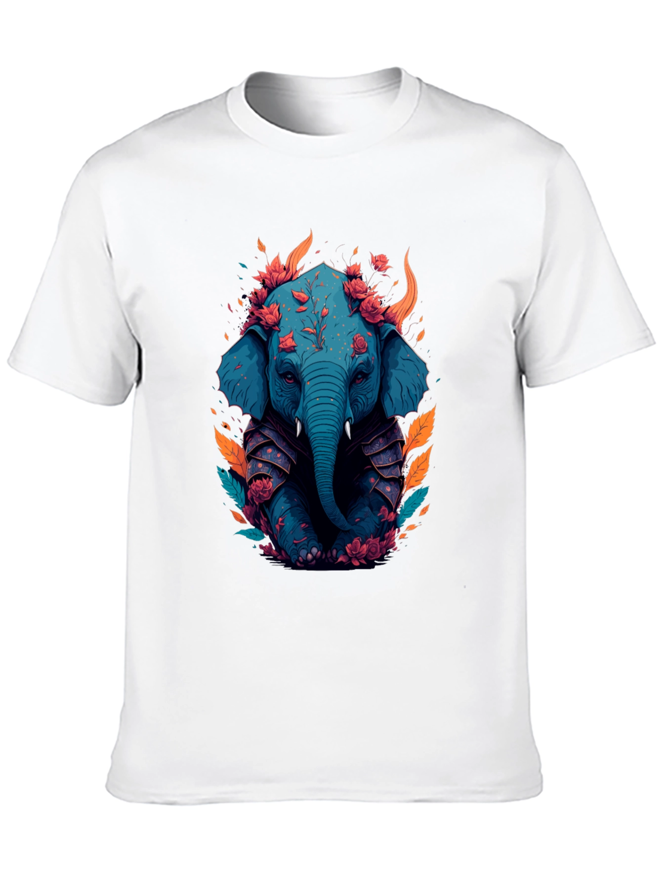 Floral Elephant Graphic Tee - Unique Art T-Shirt
