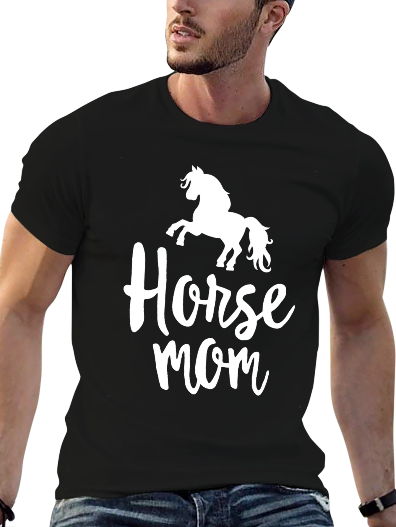 Horse Mom Graphic T-Shirt - Black