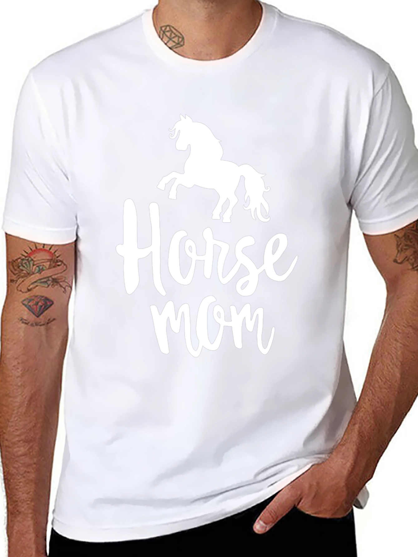 Horse Mom Graphic T-Shirt - Black