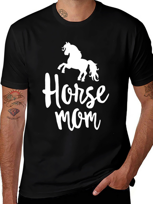 Horse Mom Graphic T-Shirt - Black