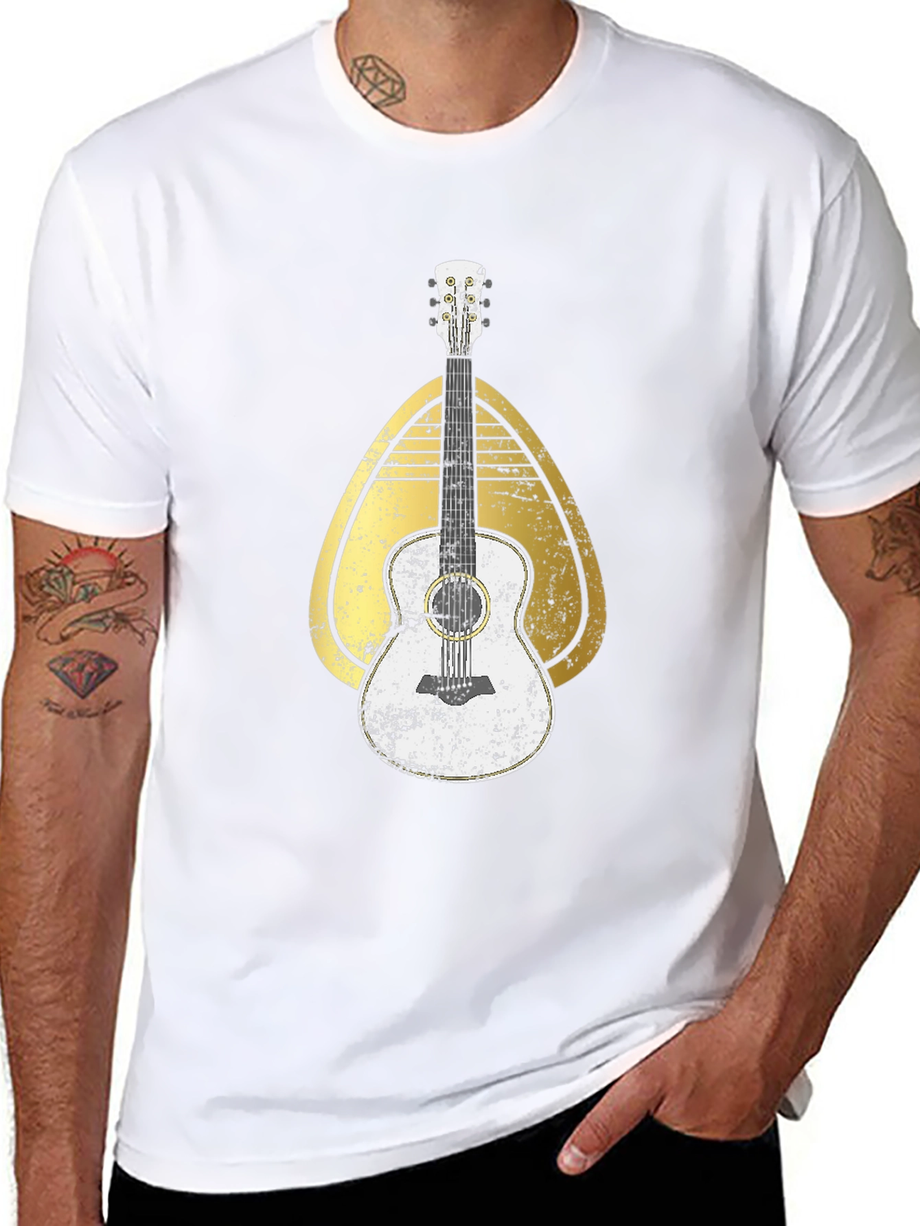 Guitar Graphic Tee - Retro Style Music Shirt