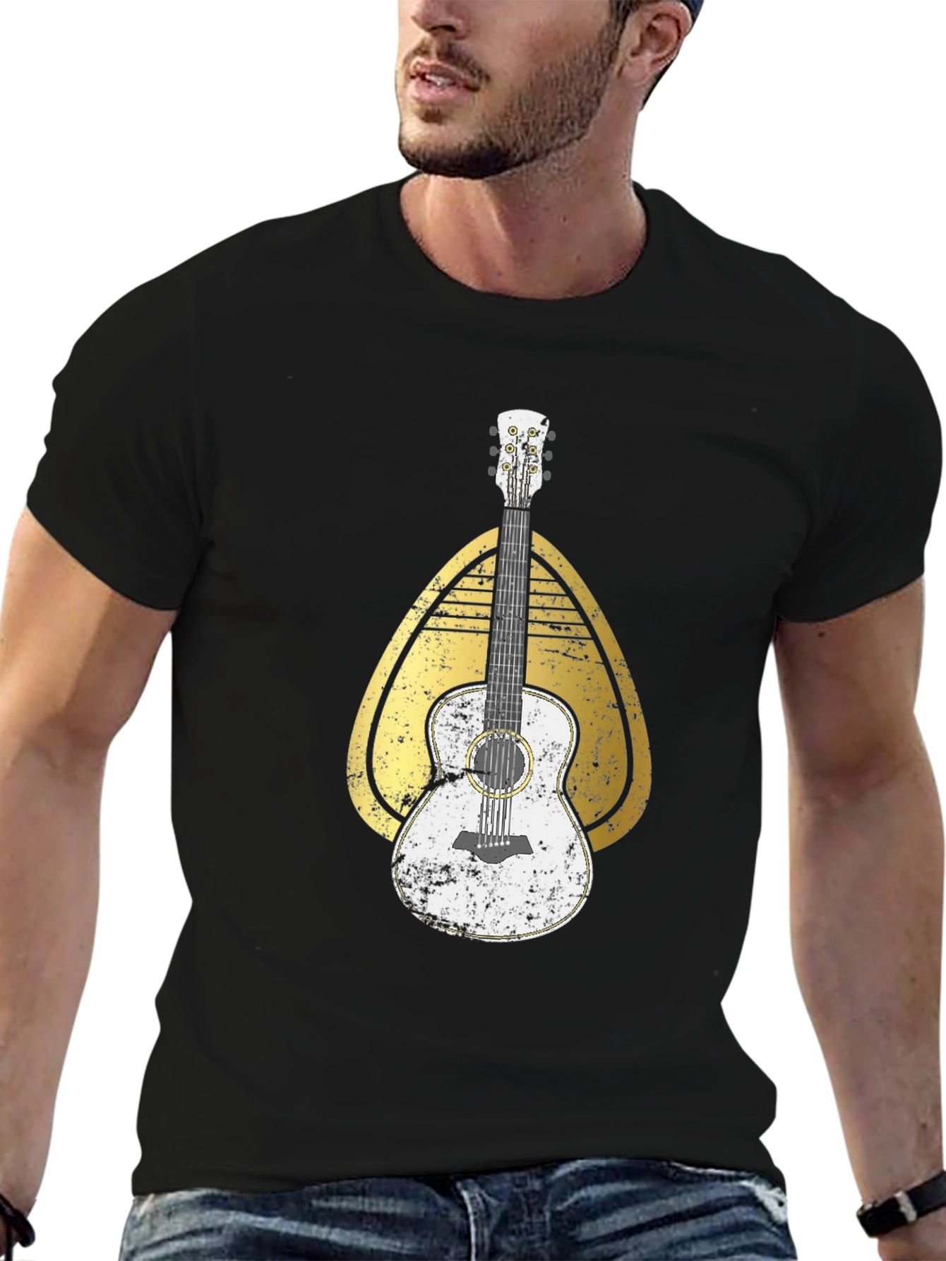 Guitar Graphic Tee - Retro Style Music Shirt