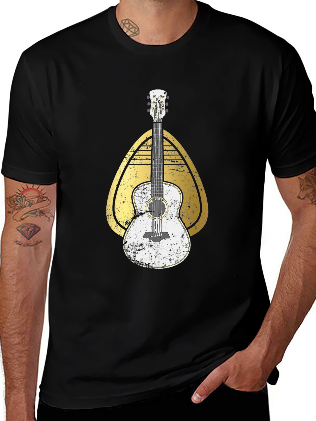 Guitar Graphic Tee - Retro Style Music Shirt