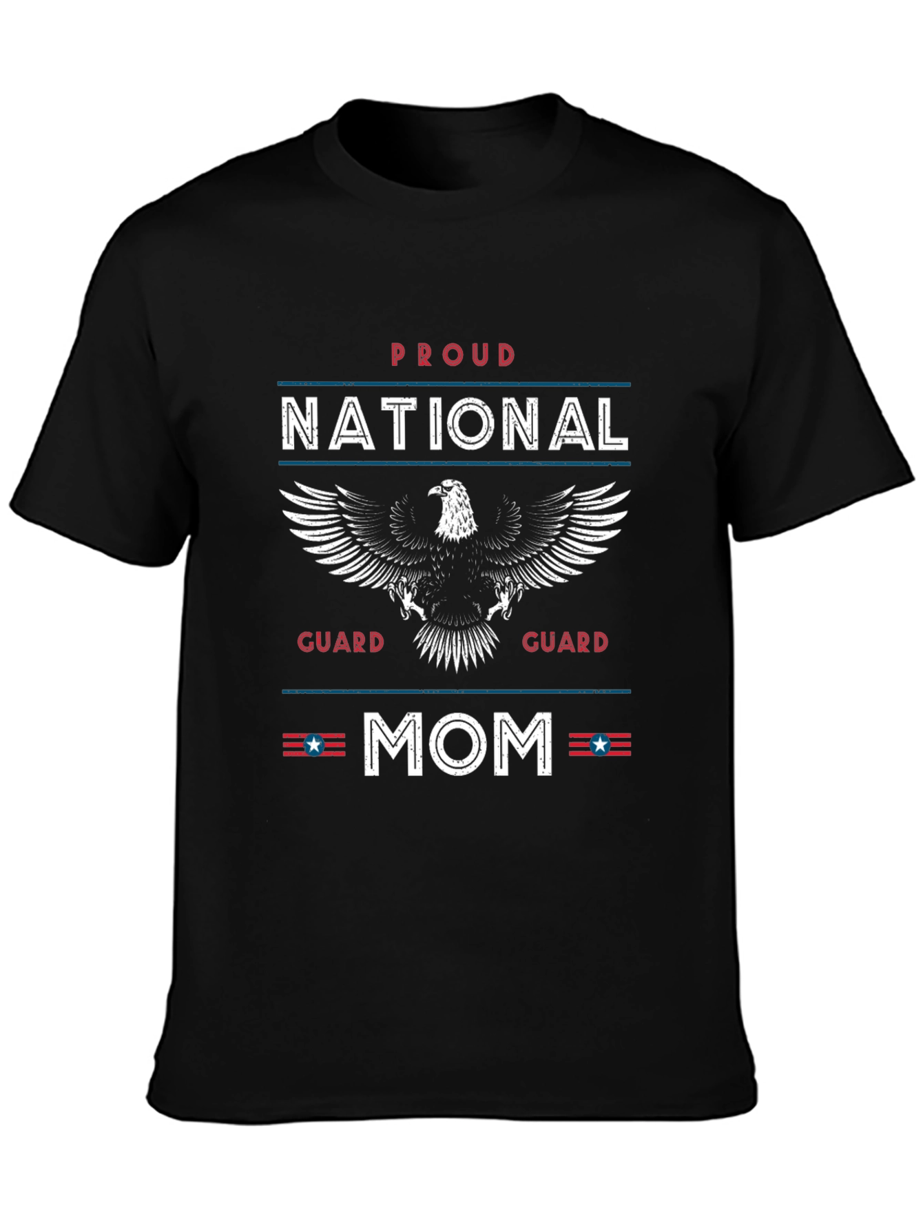 Proud National Guard Mom T-Shirt - Patriotic Eagle Graphic