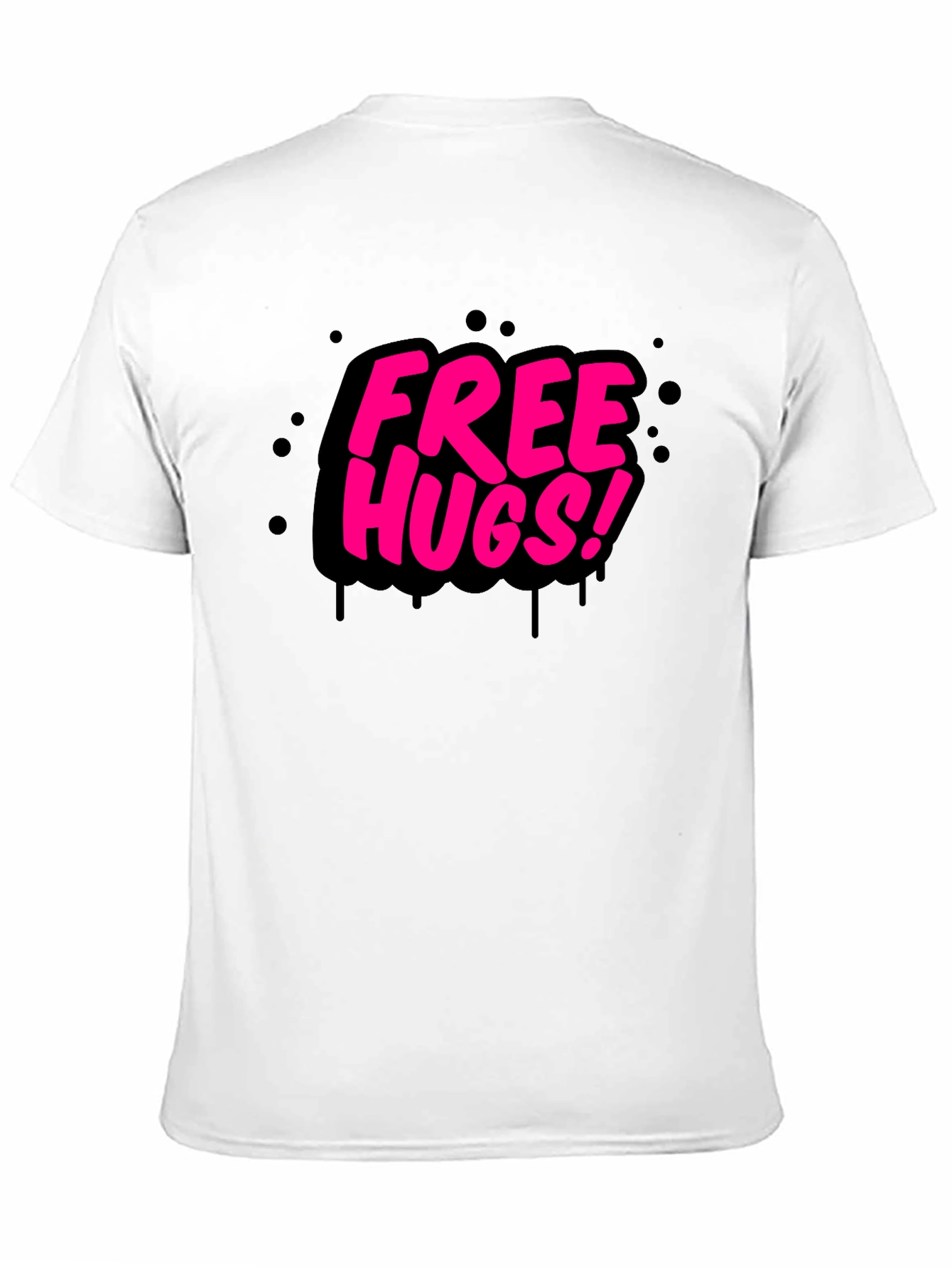 Free Hugs Graphic Tee - Black Cotton Comfort