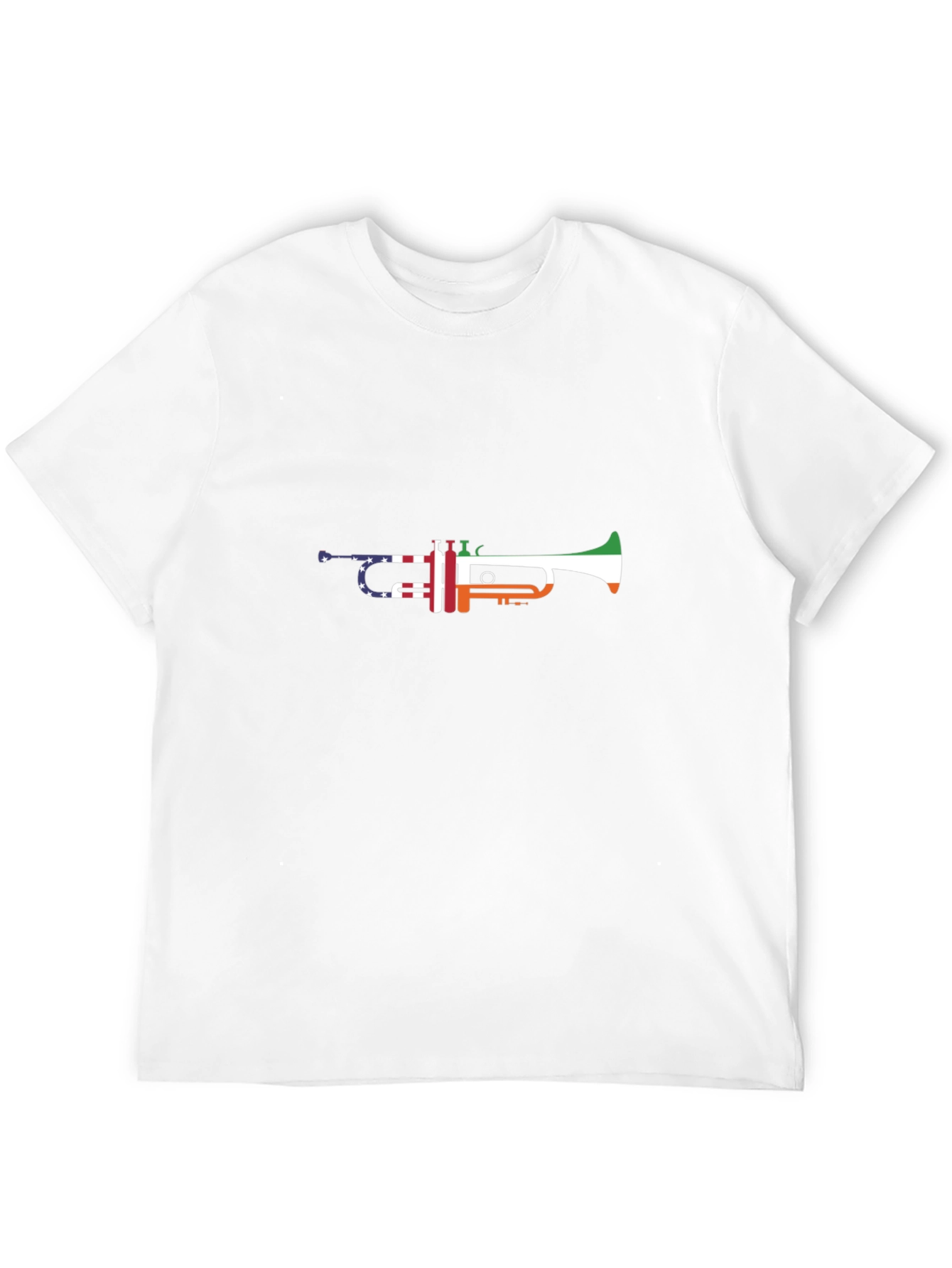 Patriotic Trumpet Graphic Black T-Shirt