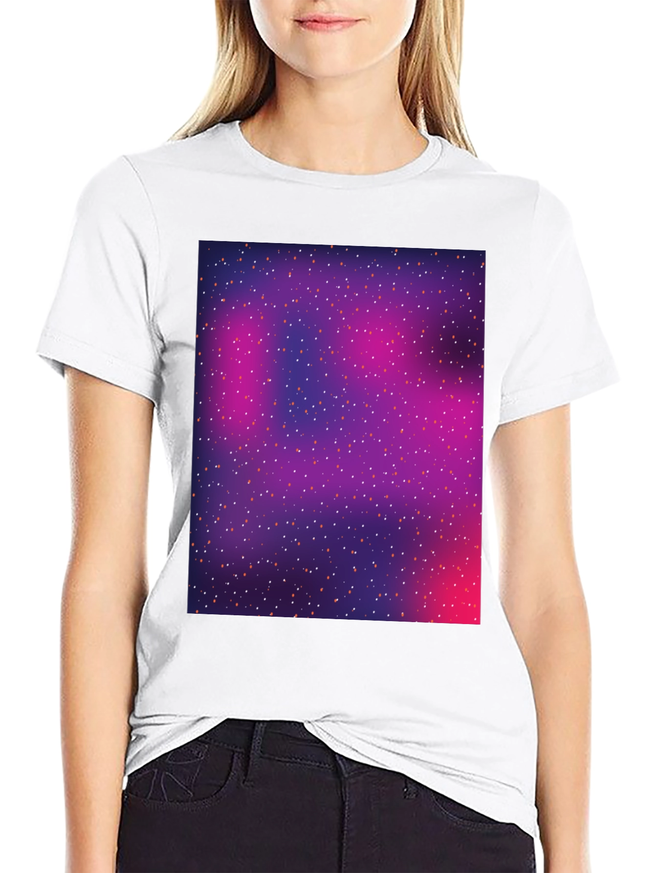 Galaxy Print Black T-Shirt - Stylish Space Design