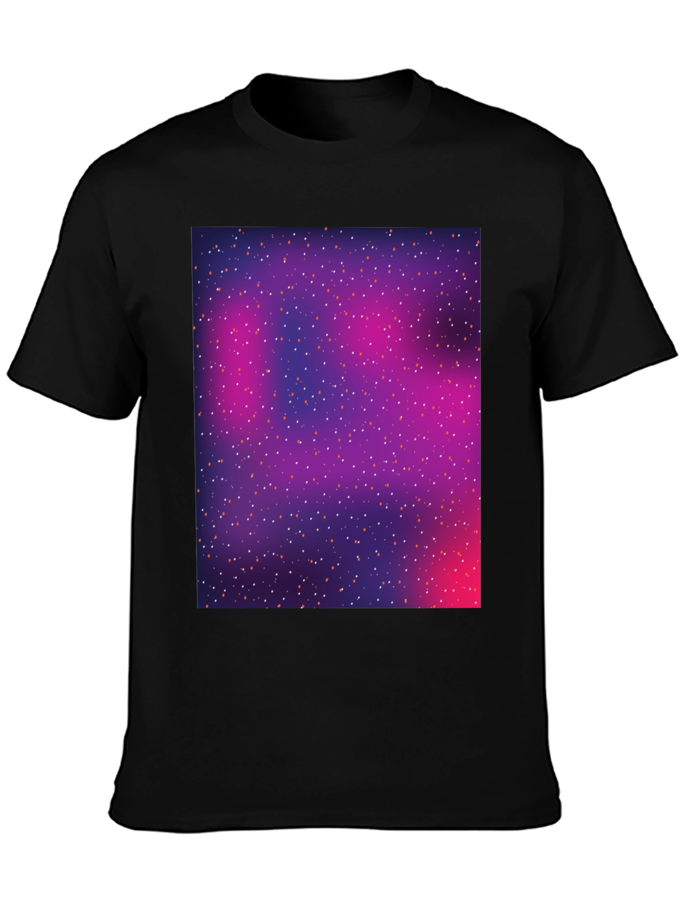 Galaxy Print Black T-Shirt - Stylish Space Design