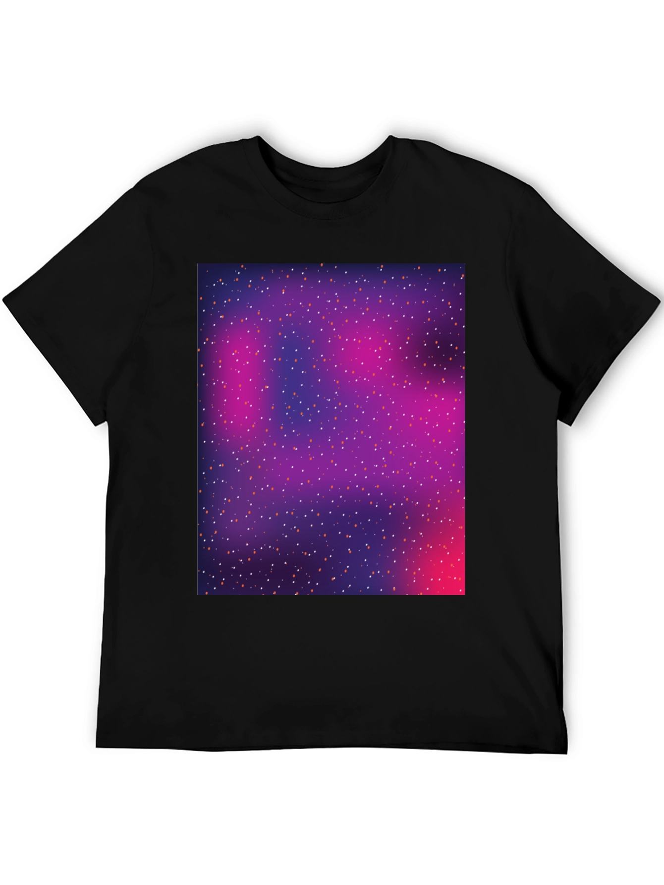 Galaxy Print Black T-Shirt - Stylish Space Design