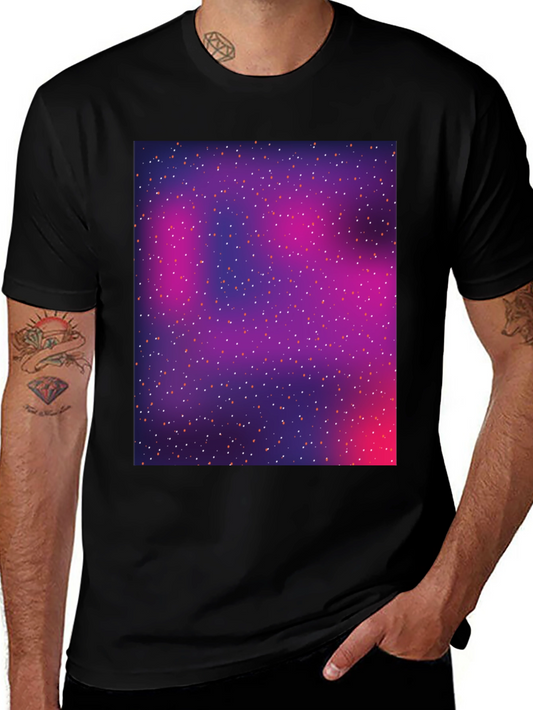 Galaxy Print Black T-Shirt - Stylish Space Design