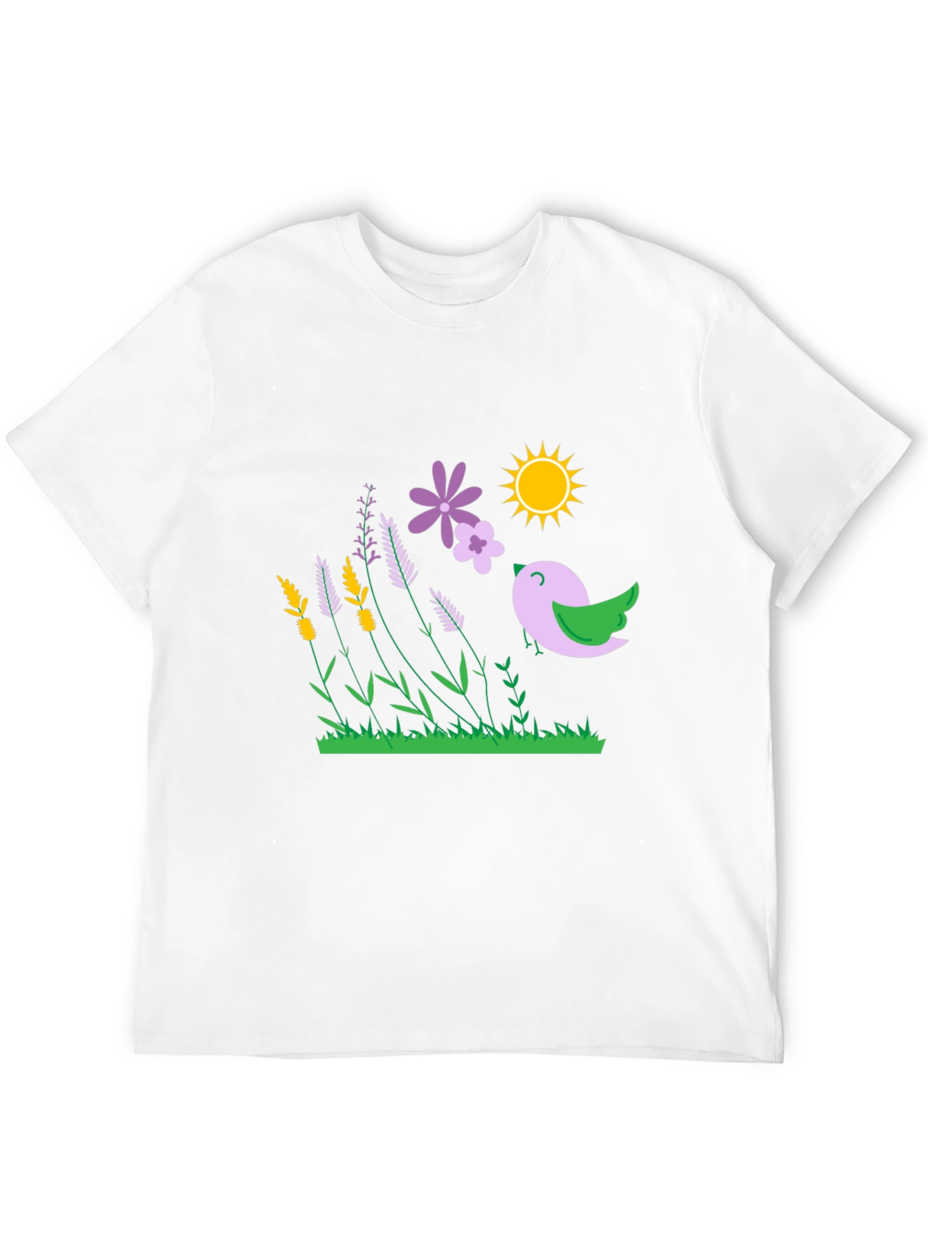 Floral Bird T-Shirt - Black Graphic Tee