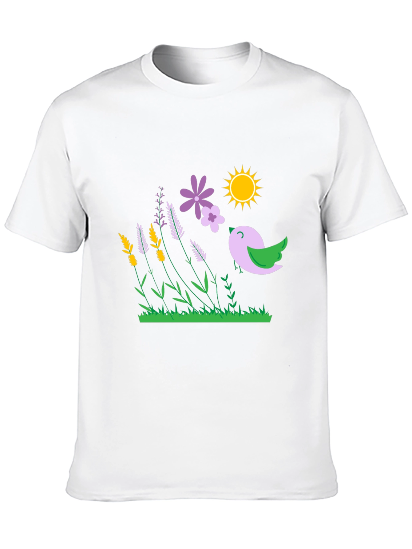 Floral Bird T-Shirt - Black Graphic Tee