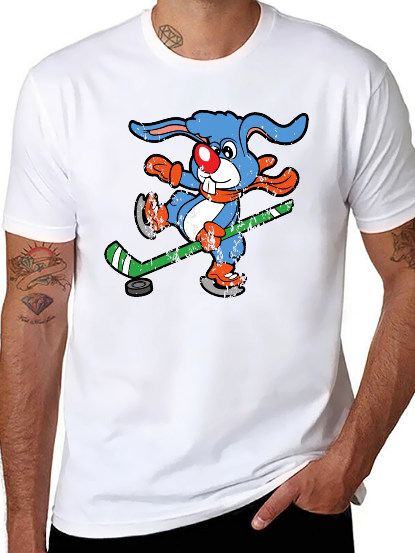 Funny Hockey Bunny T-Shirt