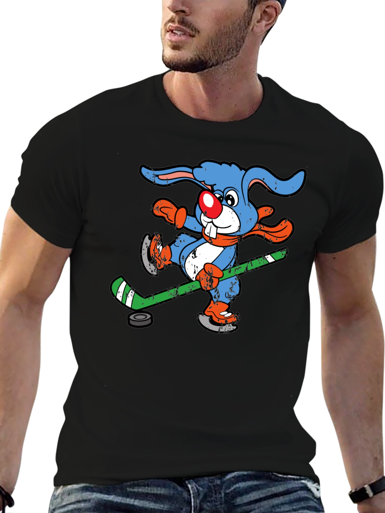 Funny Hockey Bunny T-Shirt