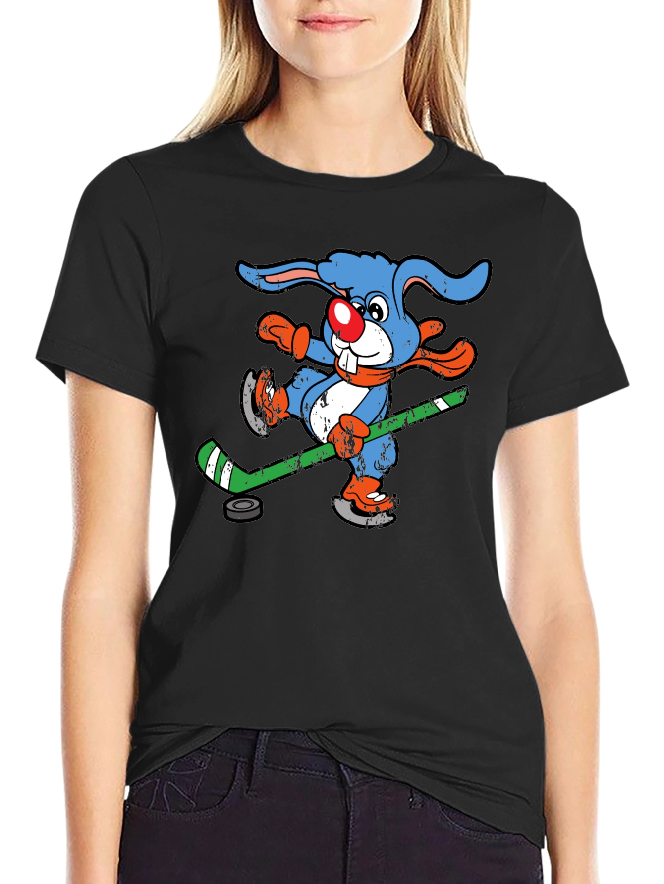Funny Hockey Bunny T-Shirt