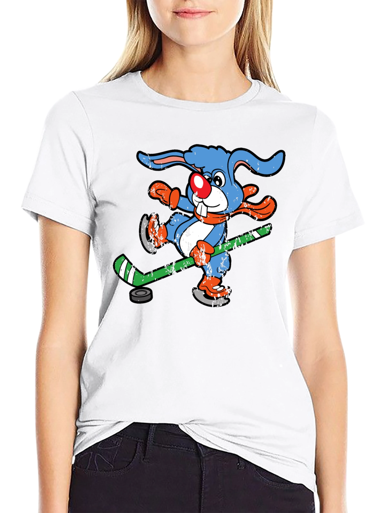 Funny Hockey Bunny T-Shirt