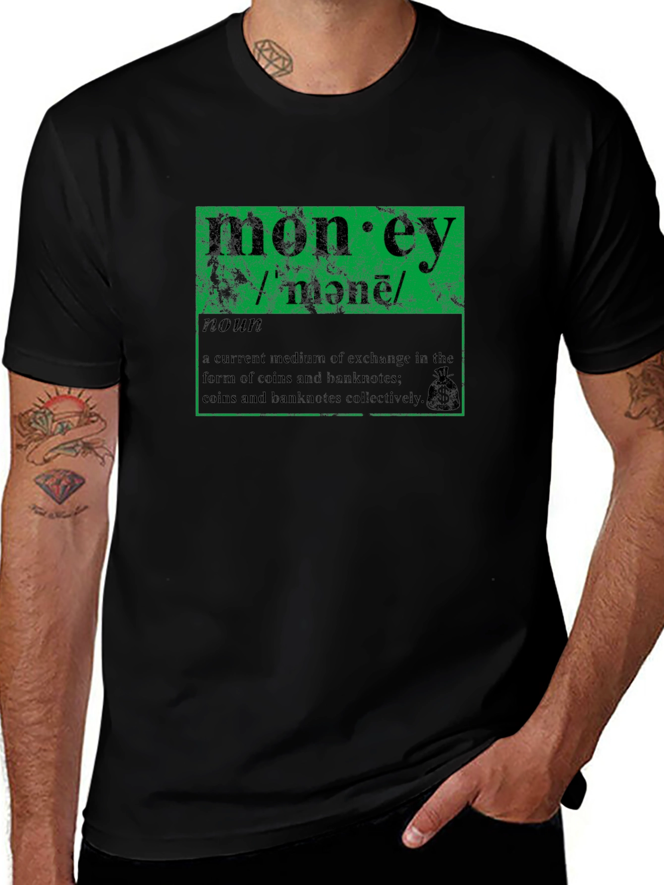 Money Definition Graphic T-Shirt - Black