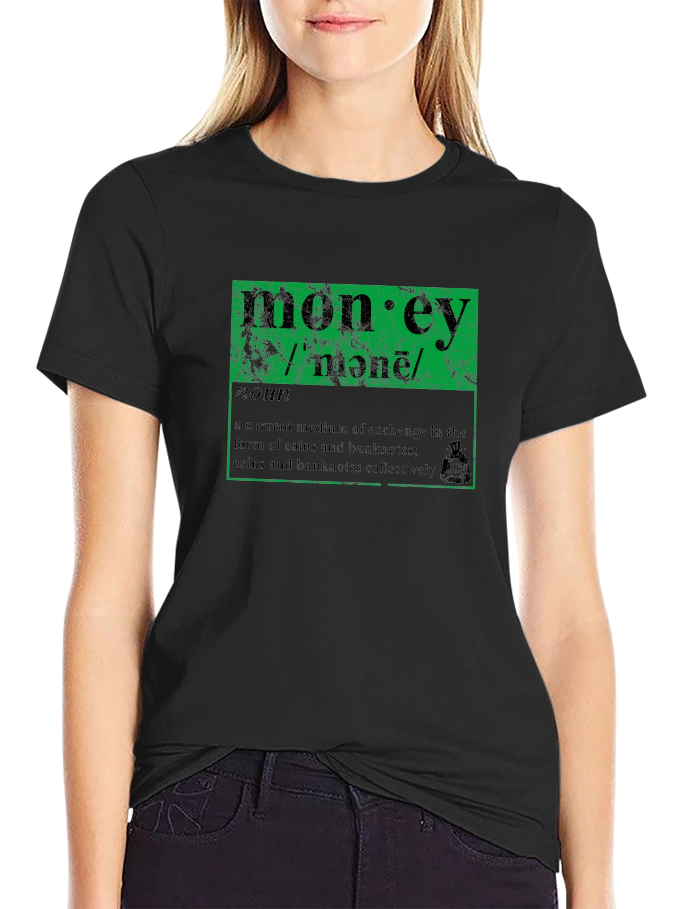 Money Definition Graphic T-Shirt - Black
