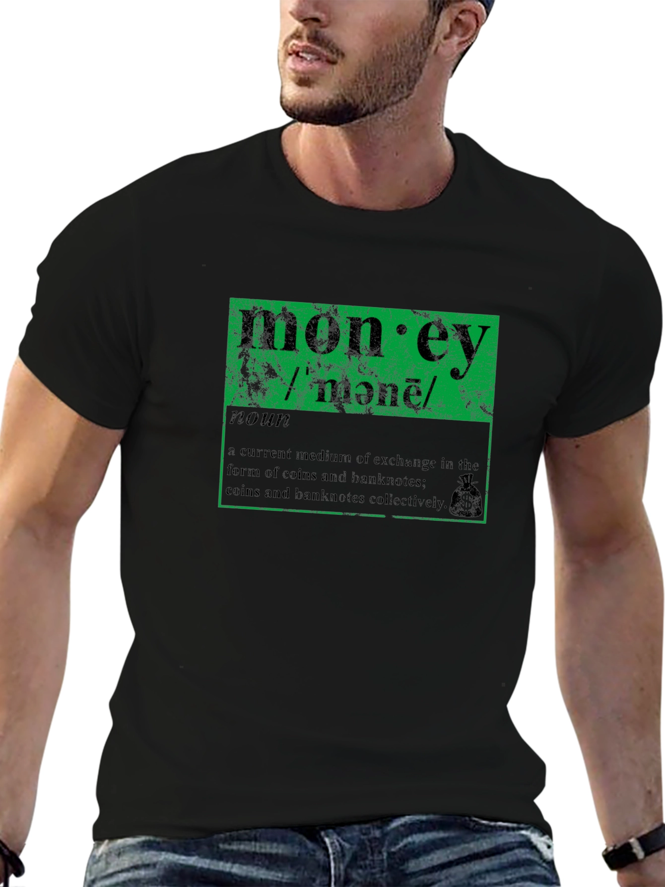 Money Definition Graphic T-Shirt - Black