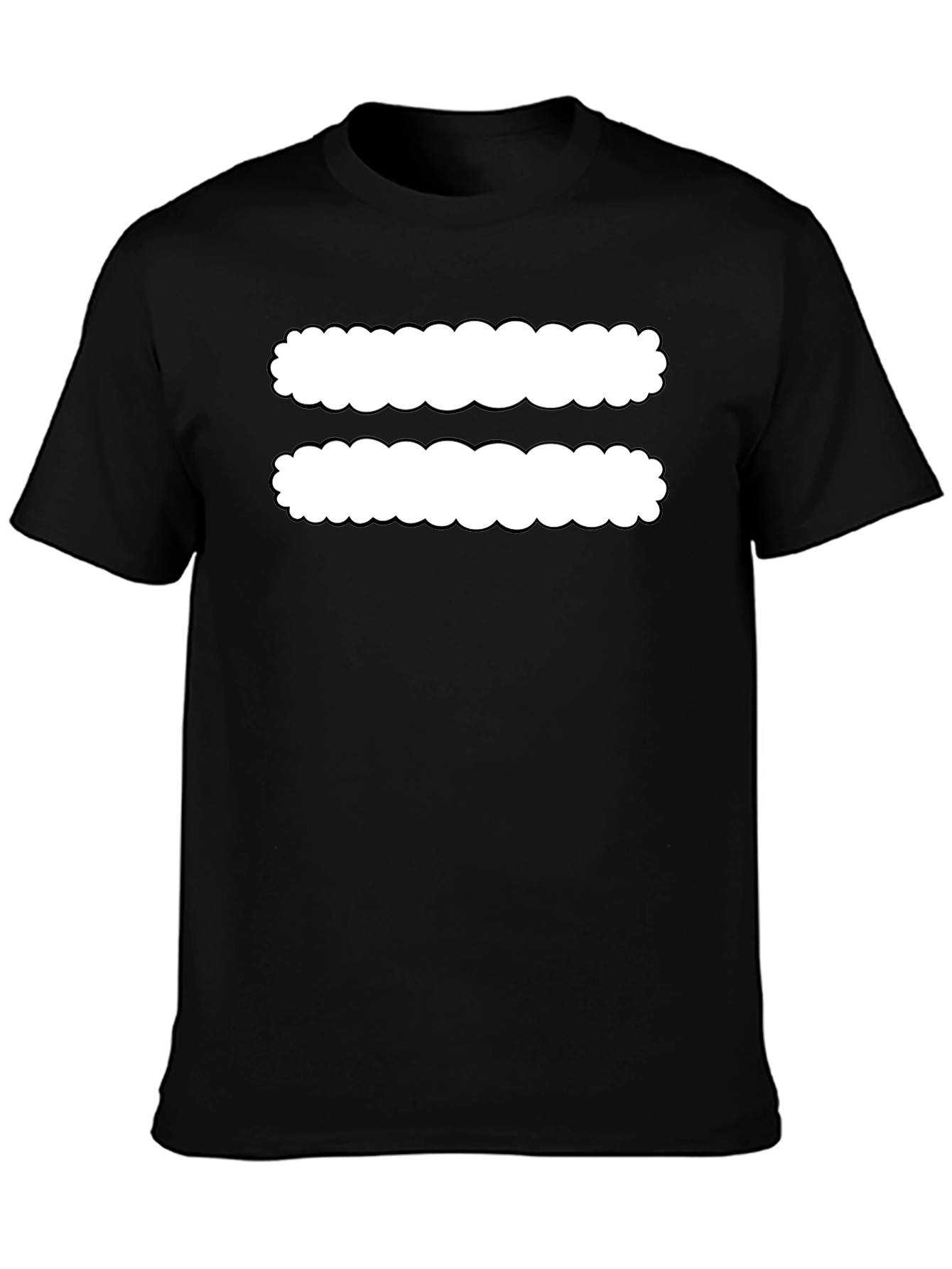 Black T-Shirt with White Equals Sign Design