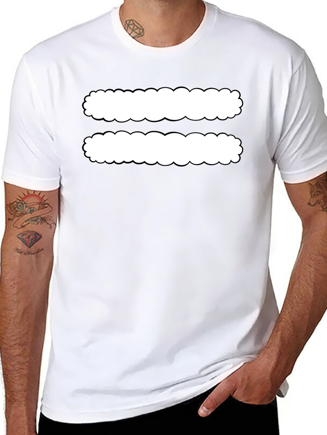 Black T-Shirt with White Equals Sign Design