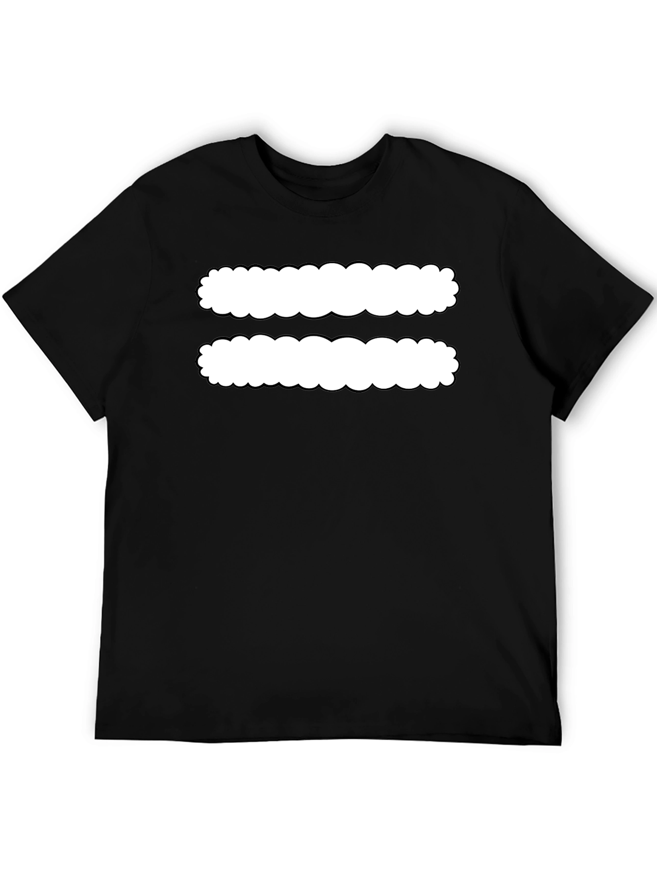 Black T-Shirt with White Equals Sign Design