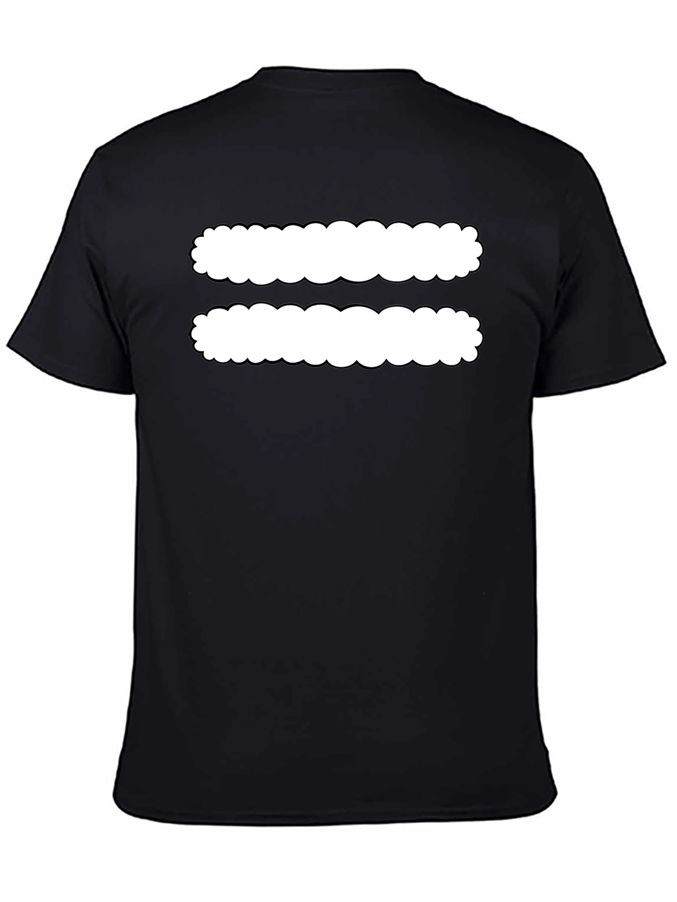 Black T-Shirt with White Equals Sign Design