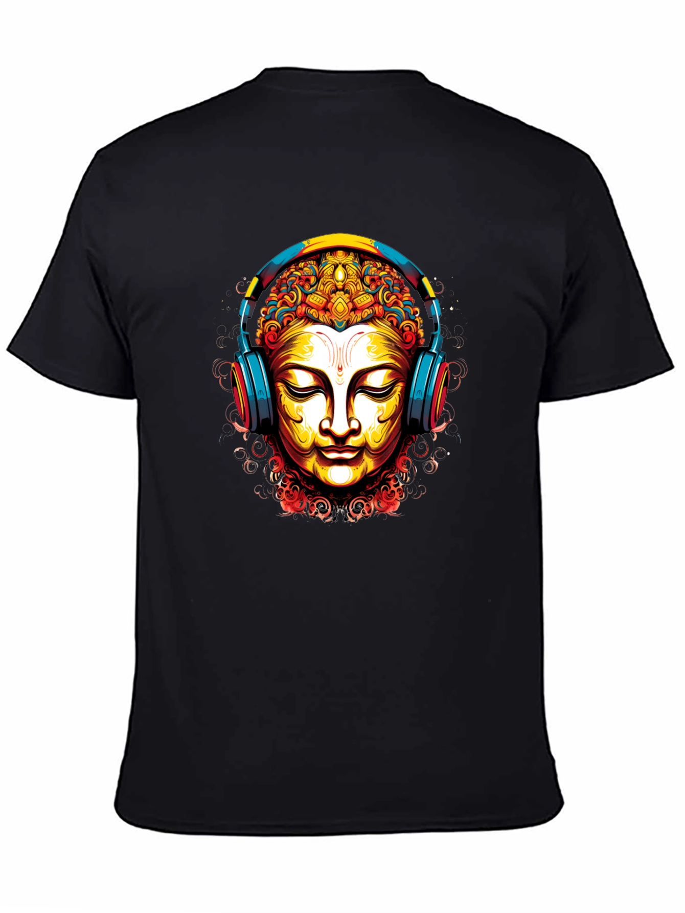Buddha Headphones Graphic Tee - Black T-Shirt