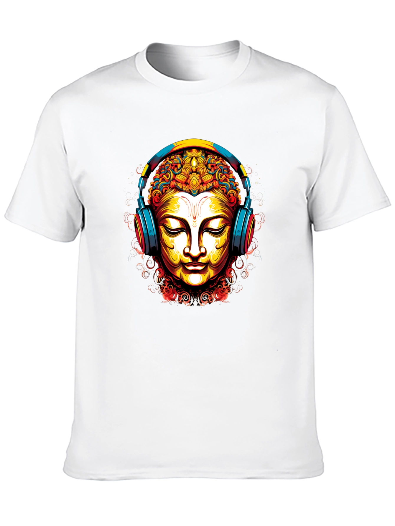 Buddha Headphones Graphic Tee - Black T-Shirt