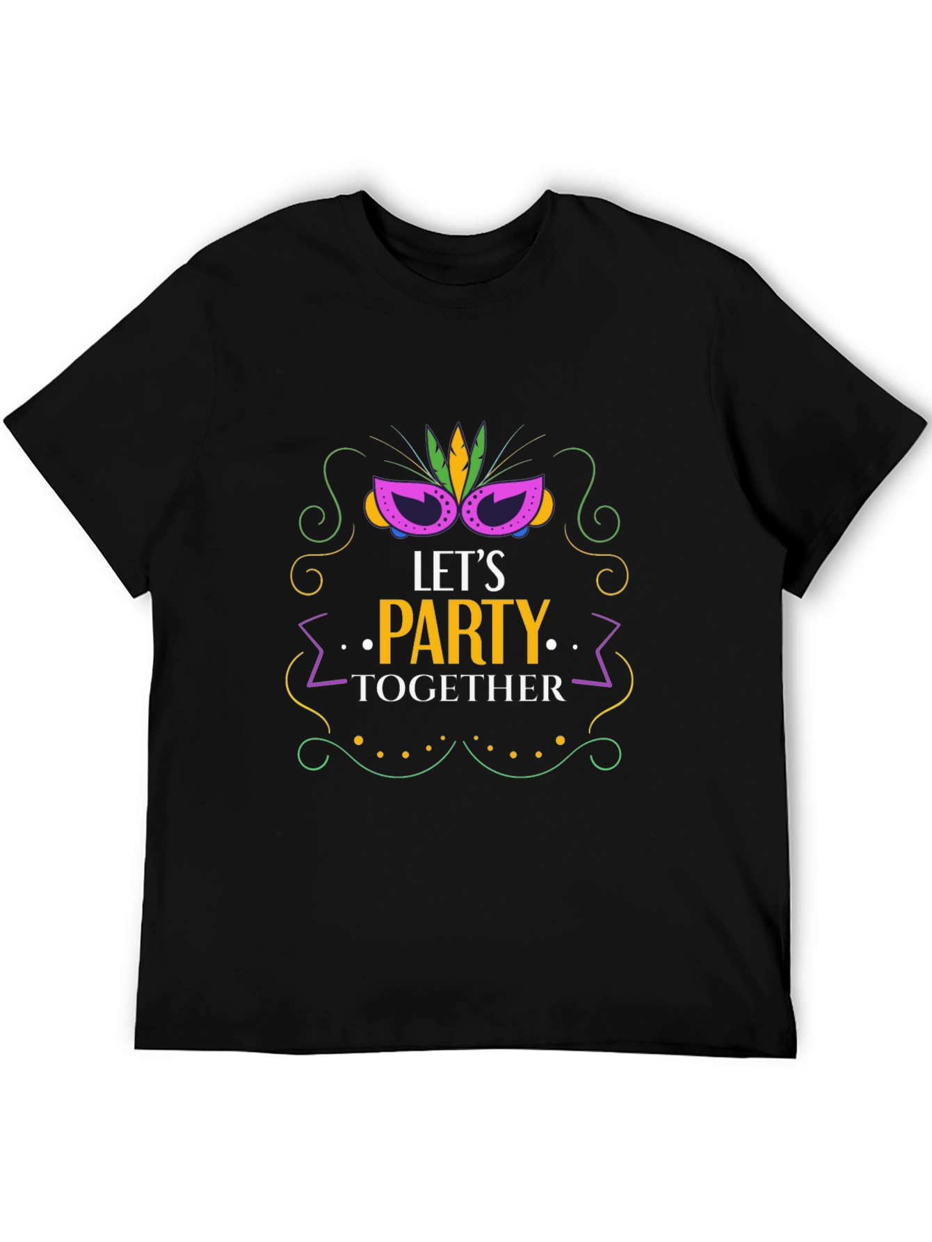 Lets Party Together Black Graphic Tee