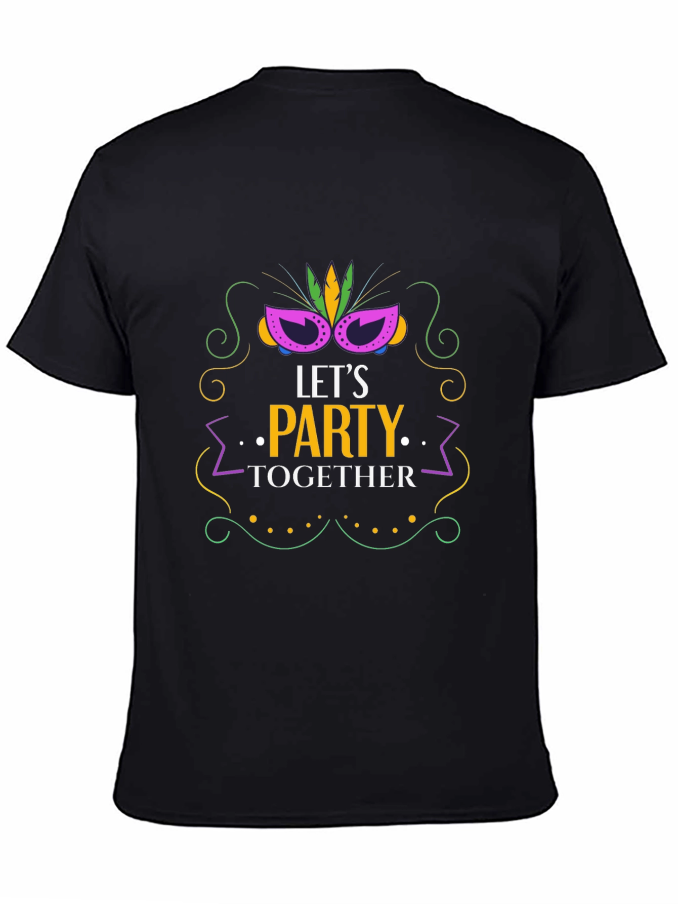 Lets Party Together Black Graphic Tee