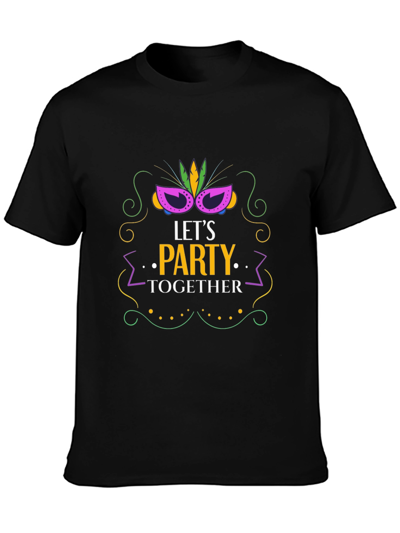 Lets Party Together Black Graphic Tee