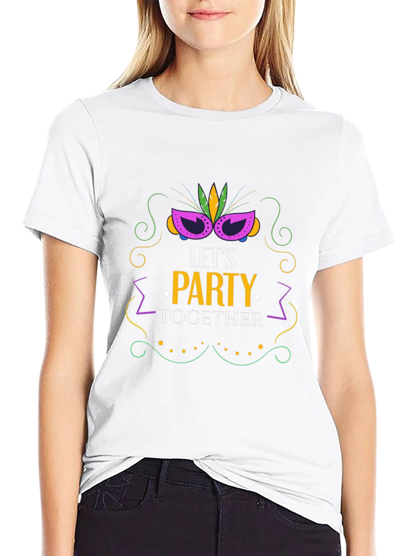Lets Party Together Black Graphic Tee
