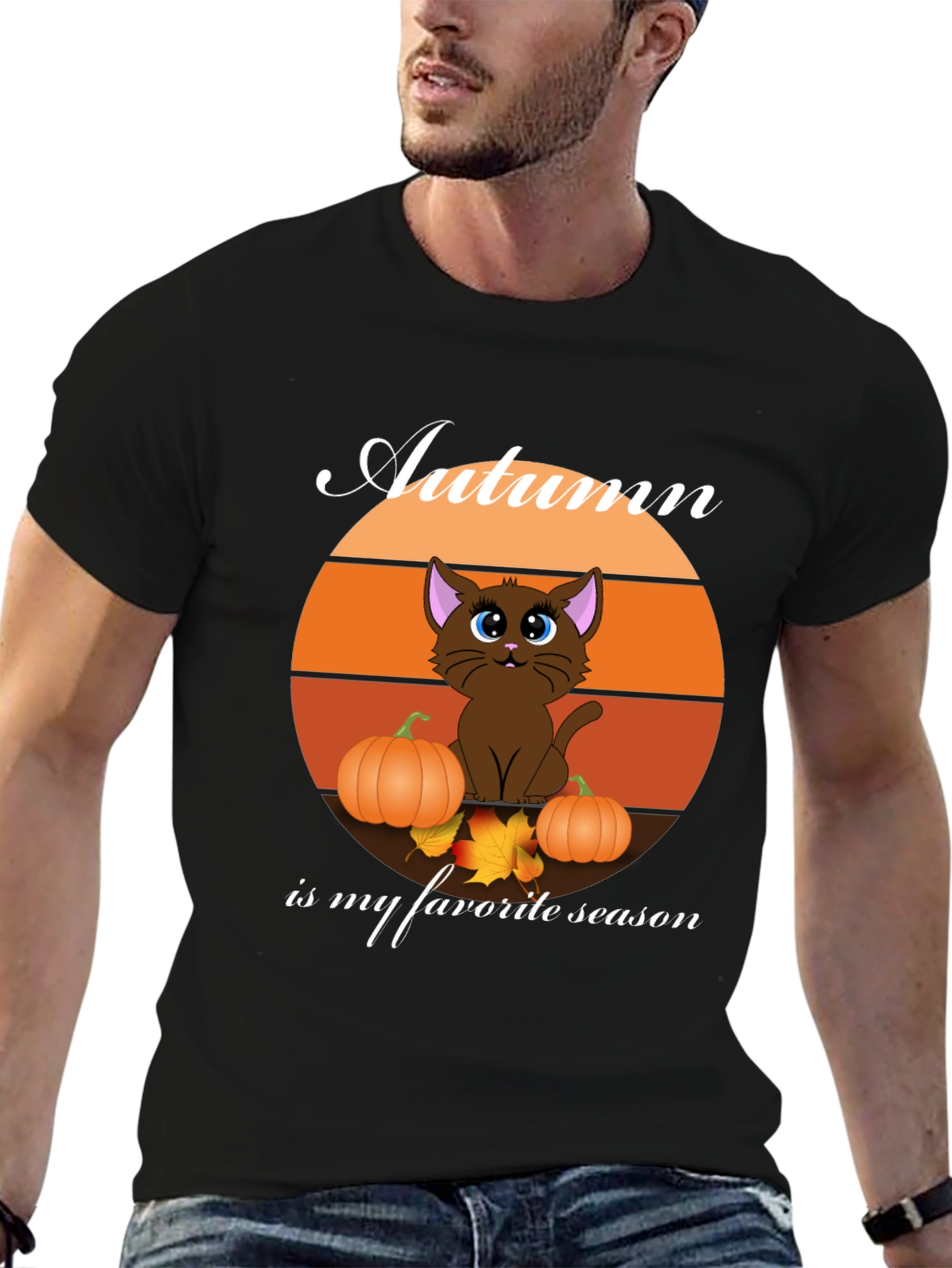 Autumn Cat T-Shirt - Fall Season Apparel