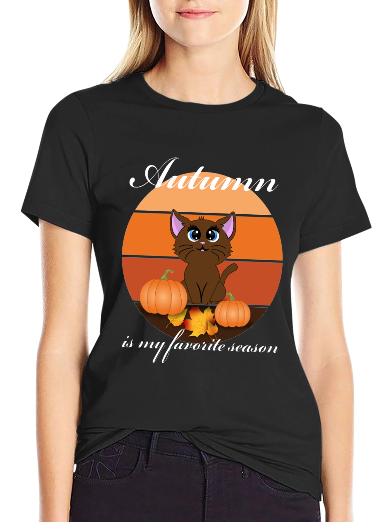 Autumn Cat T-Shirt - Fall Season Apparel