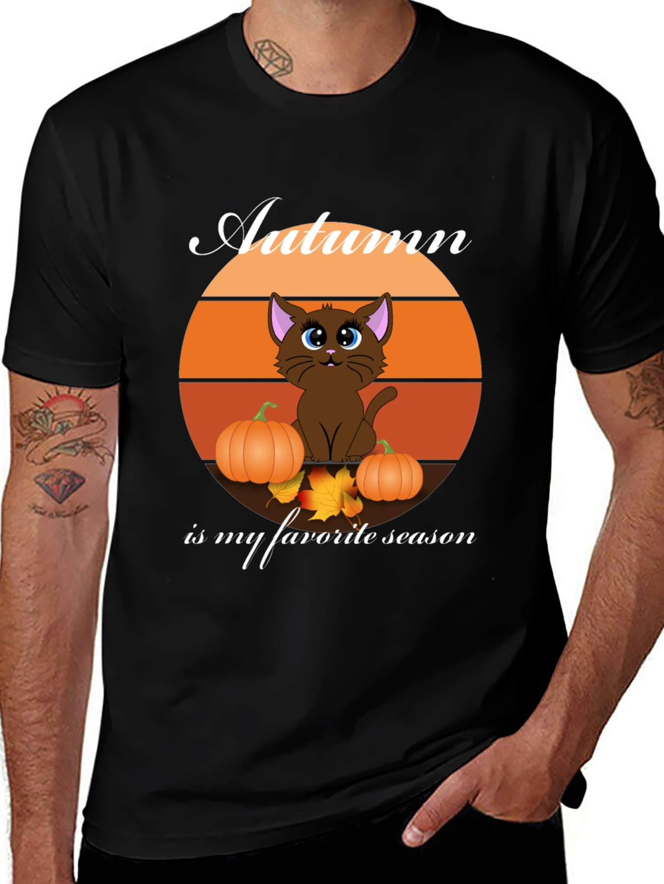 Autumn Cat T-Shirt - Fall Season Apparel