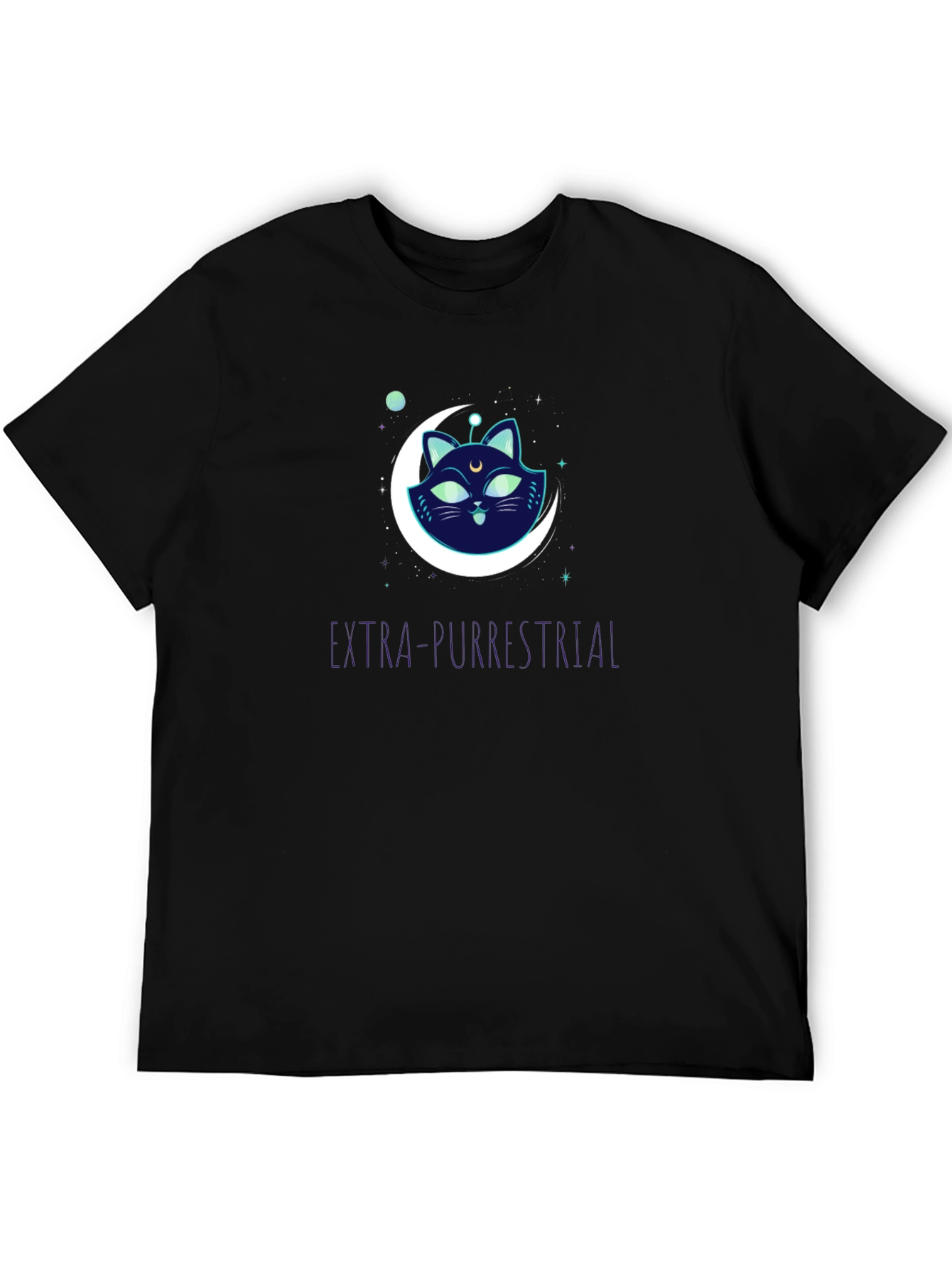 Extra-Purrestrial Cat Graphic T-Shirt