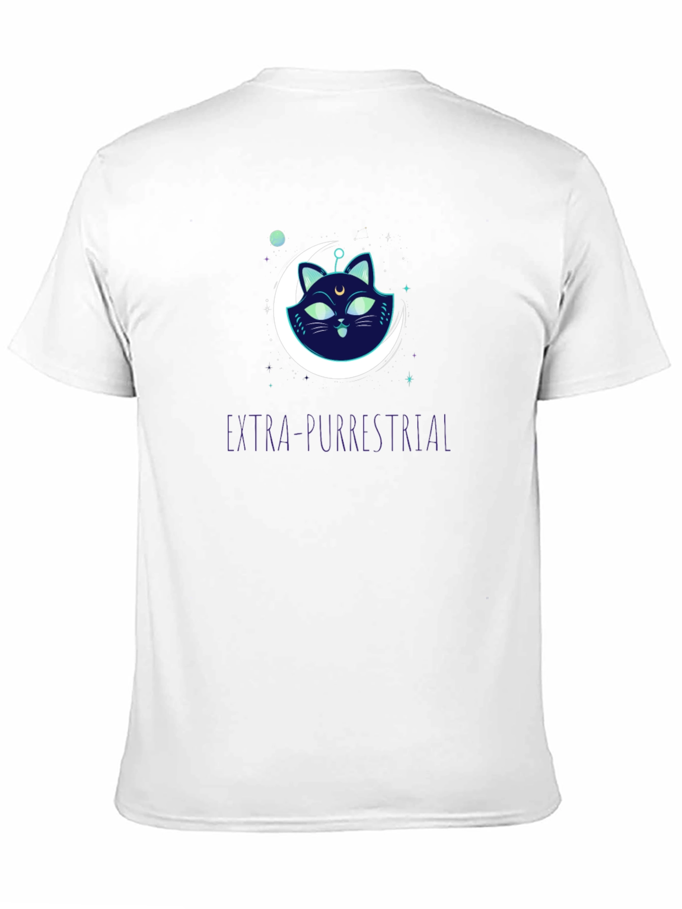 Extra-Purrestrial Cat Graphic T-Shirt
