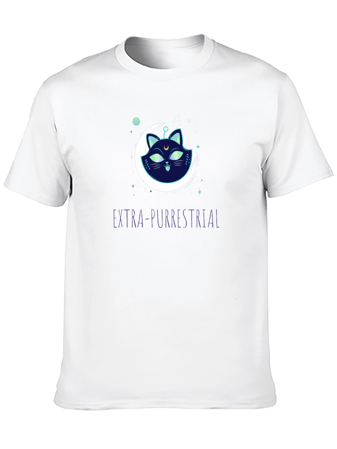 Extra-Purrestrial Cat Graphic T-Shirt