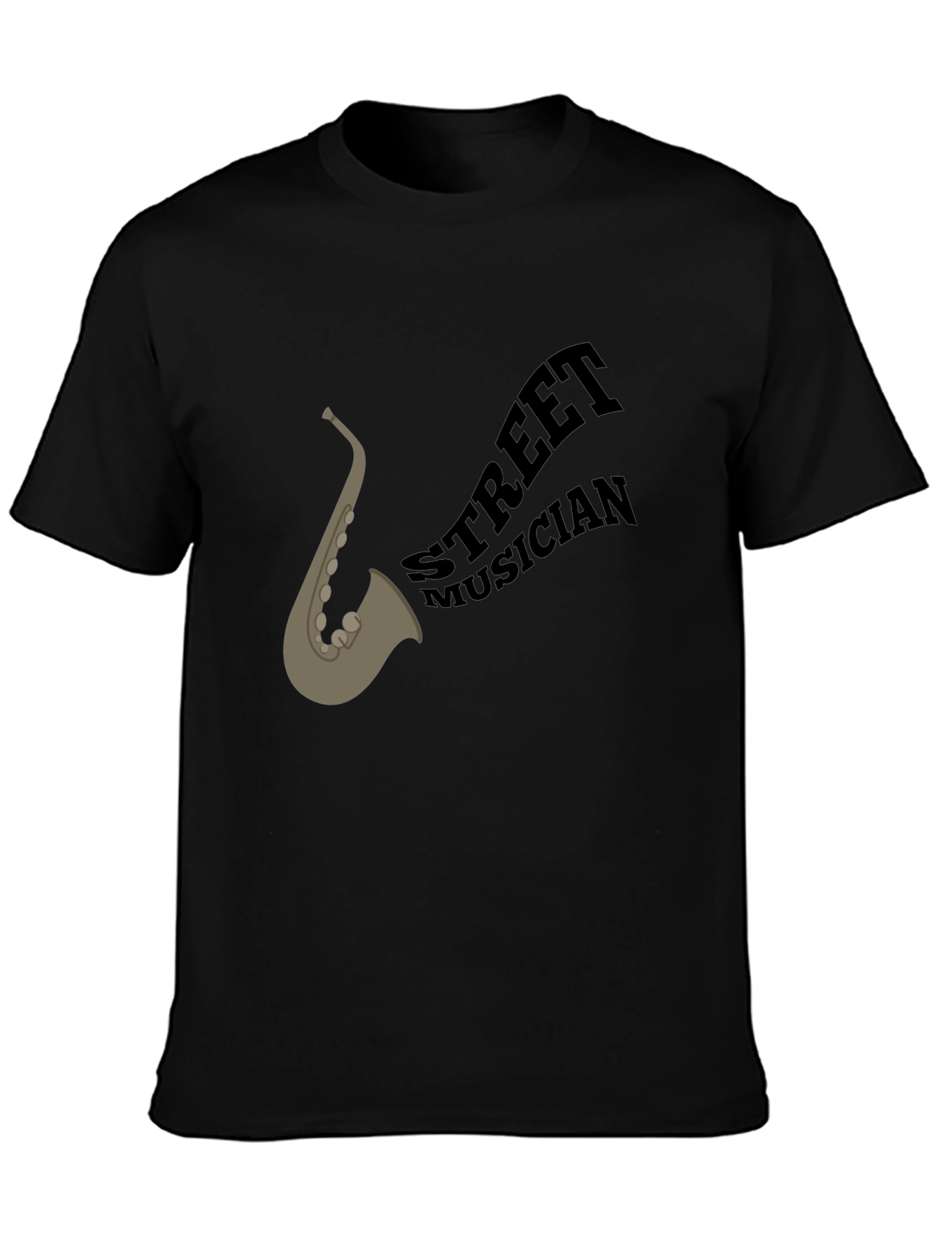 Street Musician Saxophone Graphic Black Tee