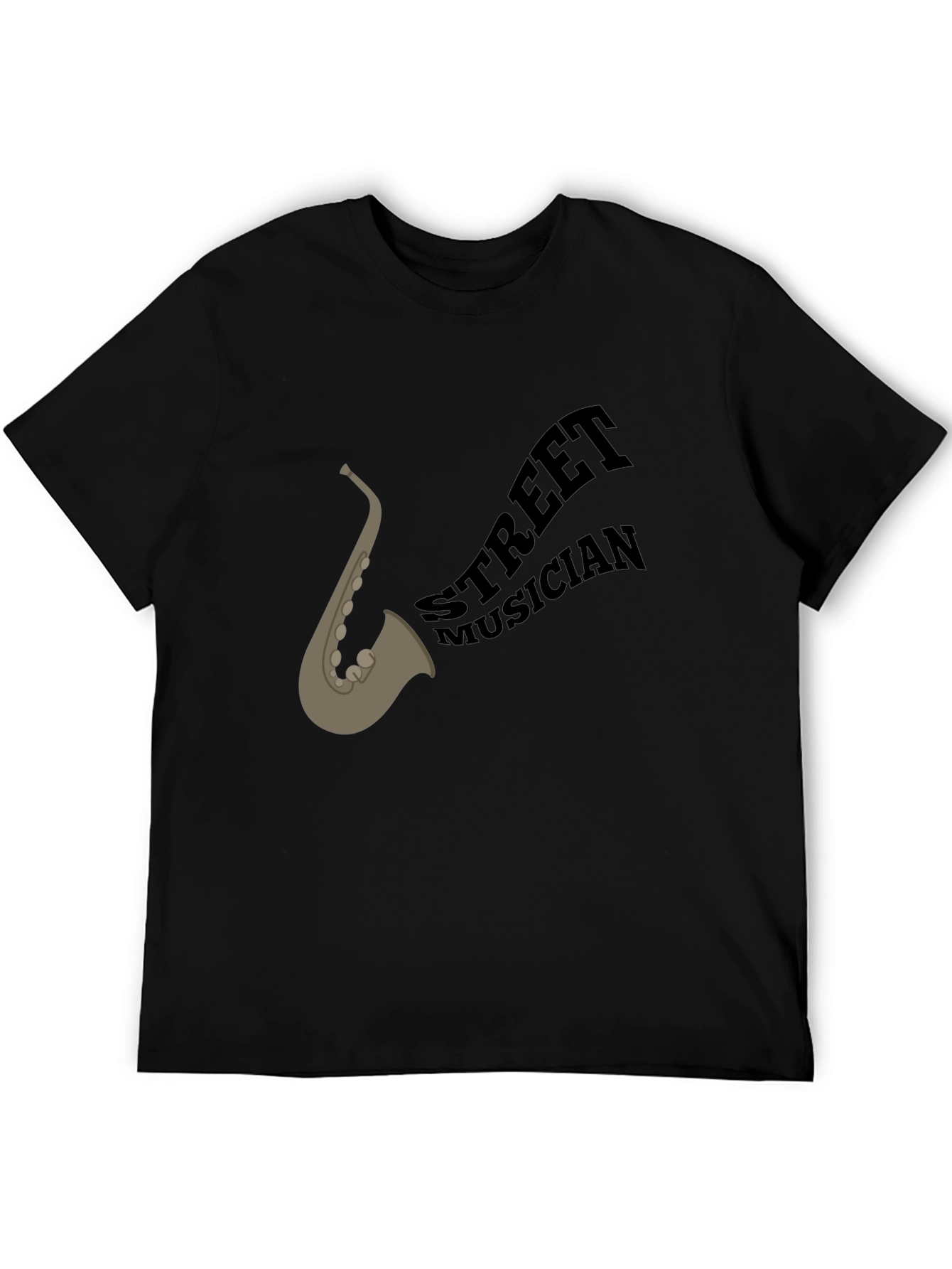 Street Musician Saxophone Graphic Black Tee