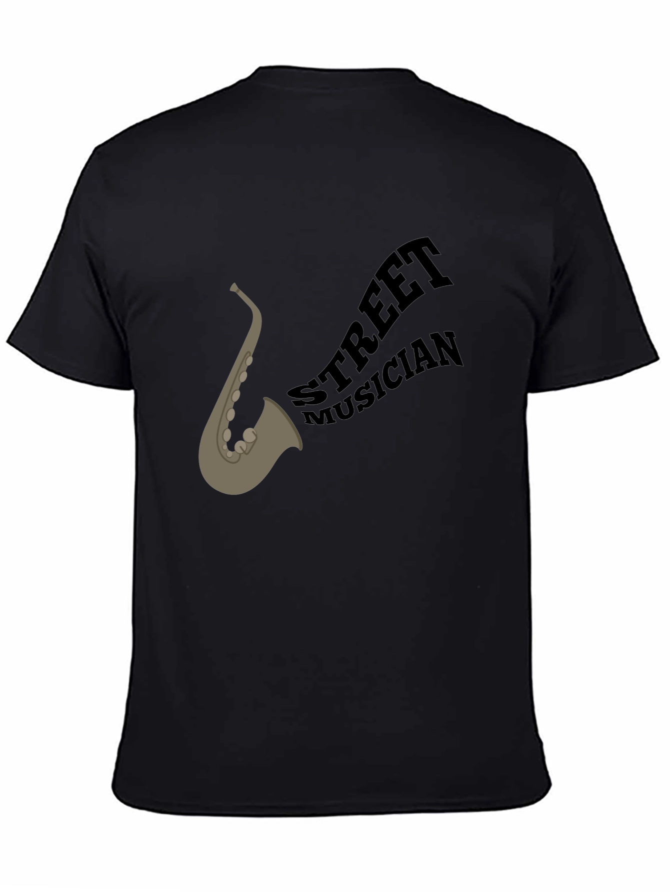 Street Musician Saxophone Graphic Black Tee