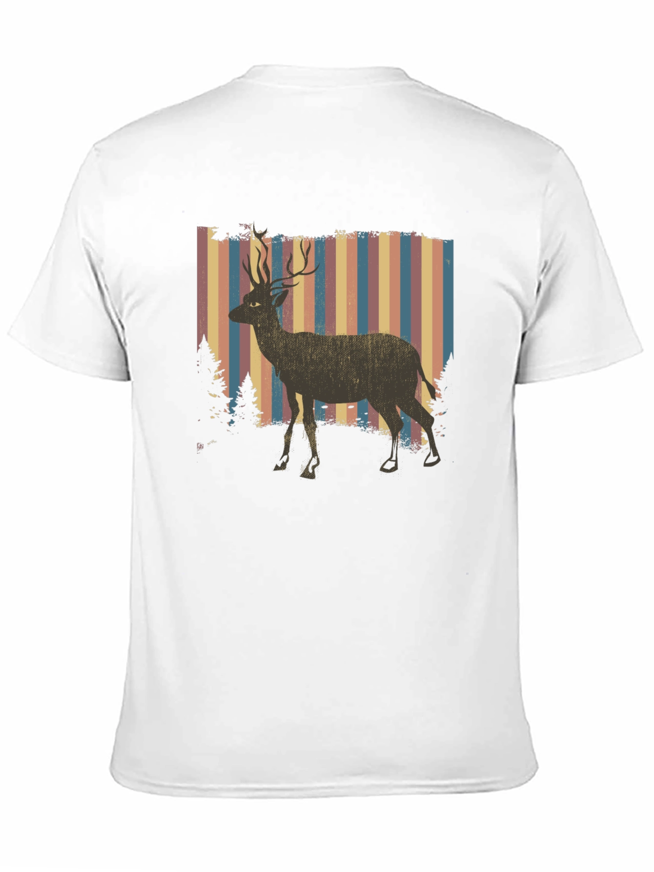 Retro Deer Graphic Tee - Black
